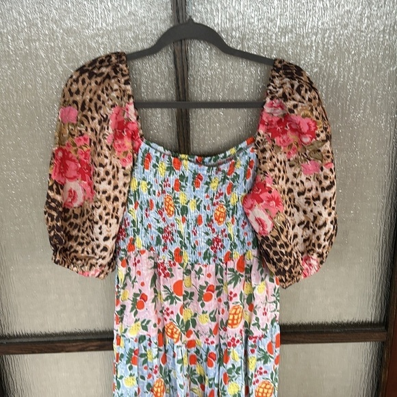 Anthropologie Place National linen floral print midi dress size medium NWOT - Picture 9 of 11
